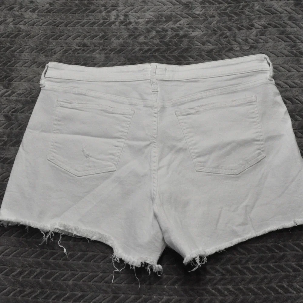 Kut‎ from the Kloth Jane Long Shorts 18 White Excellent High Rise Raw Hem (1826)